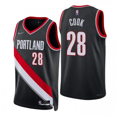 Nike Portland Trail Blazers #28 Quinn Cook Black Men's 2021-22 NBA 75th Anniversary Diamond Swingman Jersey - Icon Edition Men's